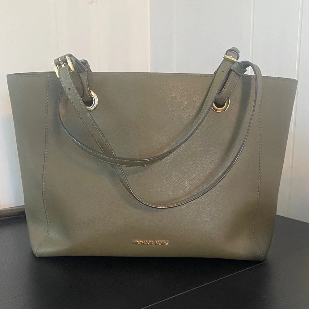 Michael Kors Olive Green Tote Bag